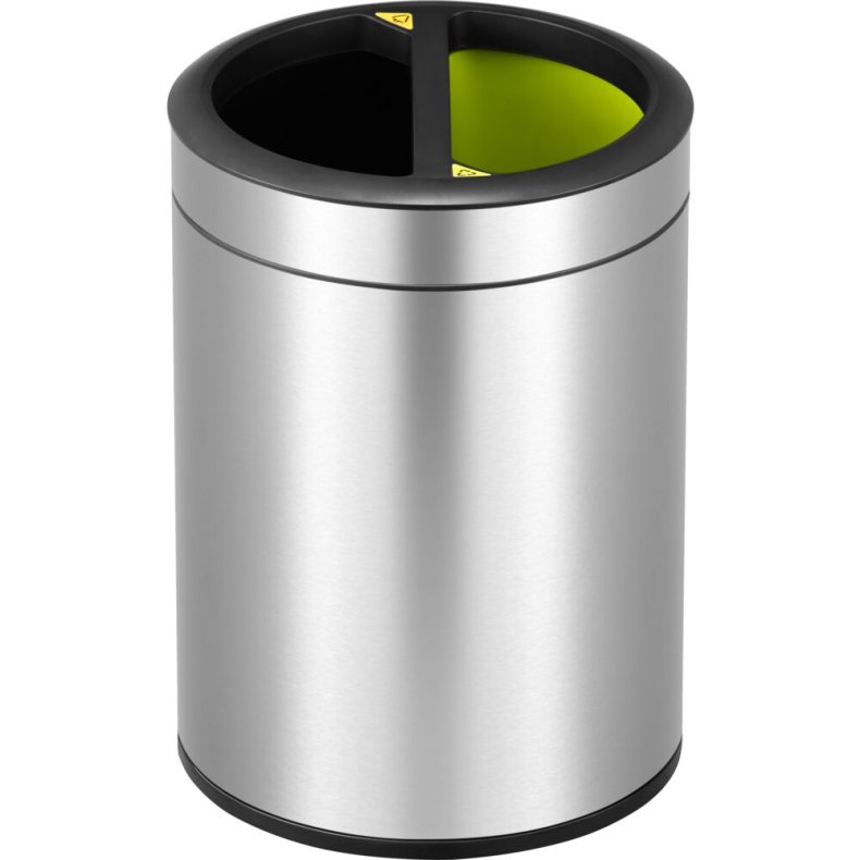 Papirkurv, EKO, st�l mat, plast/rustfrit st�l, 2-rums, 2x5 l, plast inderspand, fingeraftryksfri *Denne vare tages ikke retur*