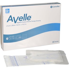 Negativ trykterapi, Avelle, 21x26cm, hvid, bandagepakke med 5 bandager, steril *Denne vare tages ikke retur*