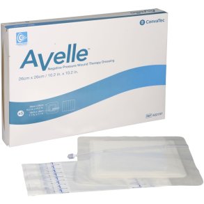 Negativ trykterapi, Avelle, 26x26cm, hvid, bandagepakke med 5 bandager, steril *Denne vare tages ikke retur*