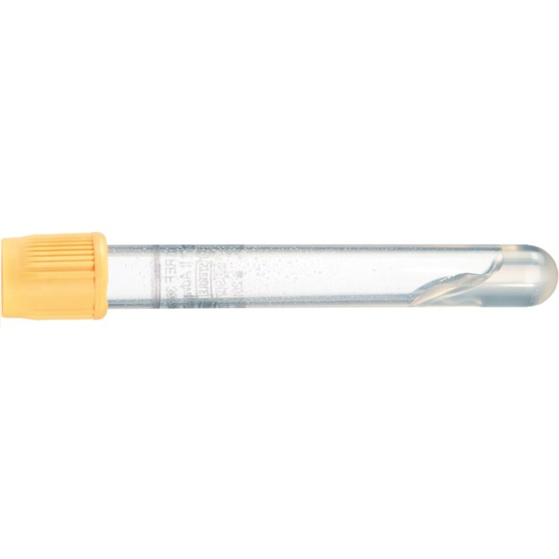 Blodpr�vetagningsglas, serumanalyse, BD Vacutainer, SST II Advance-r�r, gul, PET, 5 ml, transparent, plast, med Hemogard lukning *Denne vare tages ikke retur*