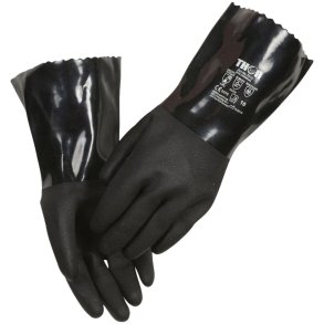 Kemikaliehandske, THOR, 11, sort, PVC
