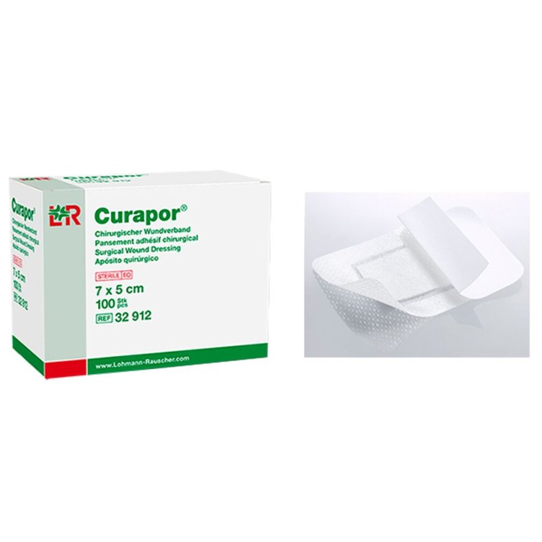 Post-OP forbinding, Curapor, 7x5cm, hvid, steril, engangs *Denne vare tages ikke retur*