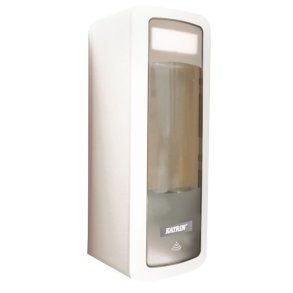 H�ndfri dispenser, Katrin, 500 ml, hvid, plast, til skums�be, 500 ml, 4 x C/LR14 batterier medf�lger IKKE