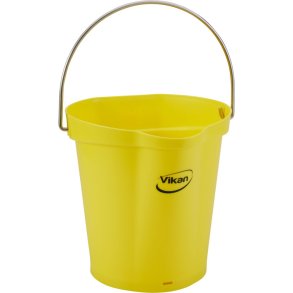Spand til f�devarer, Vikan, 6 l, gul, PP/rustfrit st�l, med h�ldetud *Denne vare tages ikke retur*