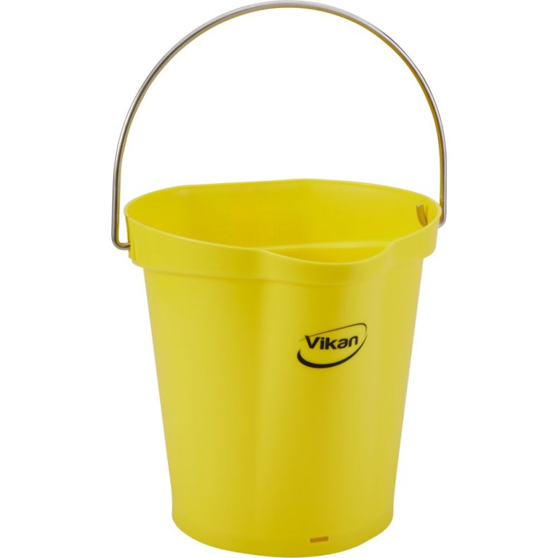 Spand til f�devarer, Vikan, 6 l, gul, PP/rustfrit st�l, med h�ldetud *Denne vare tages ikke retur*