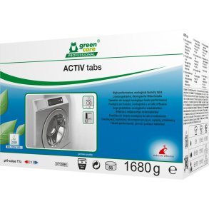 T�jvasketabs, Green Care Professional ACTIV tabs, kul�rt og hvidt, uden farve, med parfume, 56stk