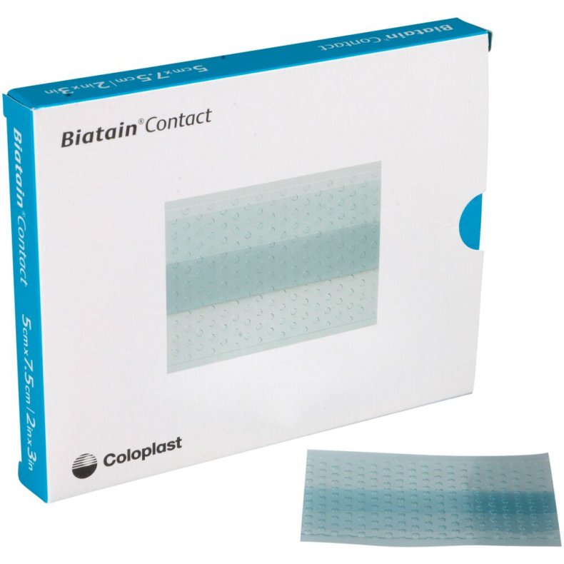 S�rkontaktlag, Biatain Contact, 7,5x5cm, transparent, med silikonekl�ber, latexfri, steril *Denne vare tages ikke retur*