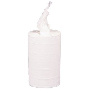 H�ndkl�derulle, neutral, 2-lags, Mini, 72m x 20cm, �13cm, hvid, papir/nyfiber, uden hylse