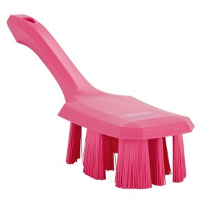 H�ndb�rste, Vikan, 26x7x10cm, pink, glas/polyester/PP, stiv, UST