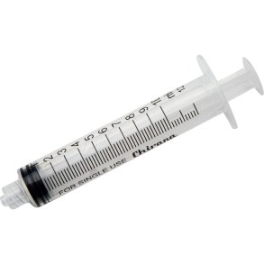 Spr�jte, Chirana, 10 ml, transparent, luer-lock, centreret, 3 komponent, steril, engangs *Denne vare tages ikke retur*