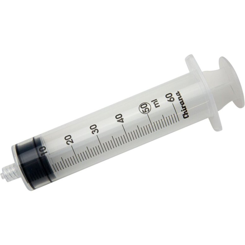 Spr�jte, Chirana, transparent, 50/60 ml, luer-lock, centreret, 3 komponent, steril, engangs *Denne vare tages ikke retur*