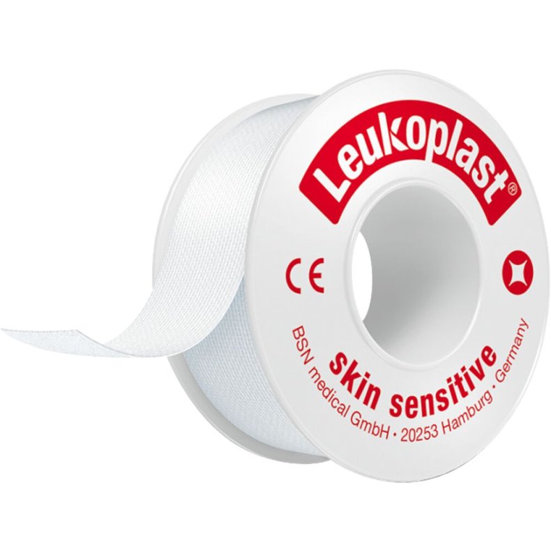 Fikseringstape, Leukoplast Skin Sensitive, 2,6m x 2,5cm, hvid, med silikonekl�ber, usteril *Denne vare tages ikke retur*