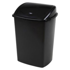 Affaldsspand, V-Part, sort, plast, 4.45 l, med sving l�g, forberedt til v�gmontering