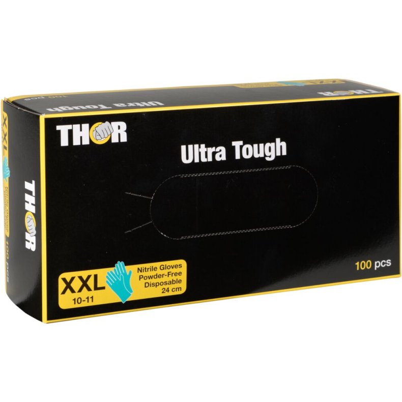 Engangshandske, THOR Ultra Tough, XXL, gr�n, nitril, pudderfri
