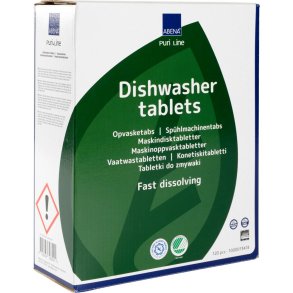 Opvasketabs, ABENA Puri-Line, hurtigt vandopl�selig folie, uden klor, farve og parfume, 120stk