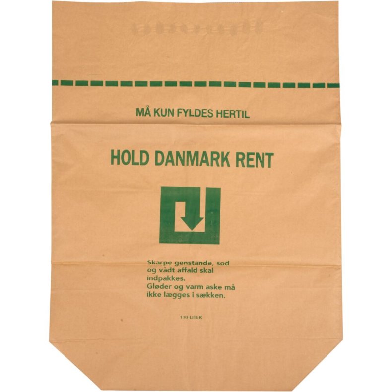 Papirs�k, 2-lags, 110 l, brun, papir, 70x100+25cm, med PE-bel�gning
