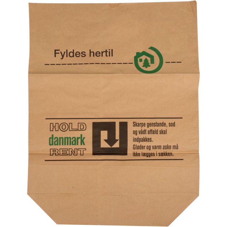 Papirs�k, 1-lags, 110 l, brun, papir, 70x95+25cm, med tryk