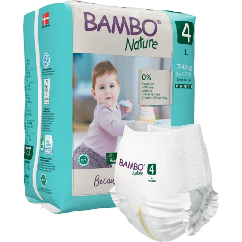 B�rneble, bukseble, milj�m�rket, Bambo Nature Pants, 4, 7-12 kg