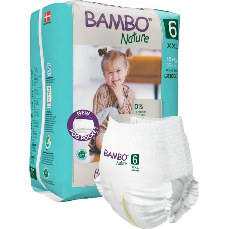 B�rneble, bukseble, milj�m�rket, Bambo Nature Pants, 6, 15+ kg
