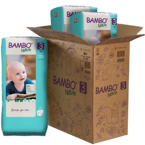 B�rneble, tapeble, milj�m�rket, Bambo Nature, 3, tall pack, 4-8 kg