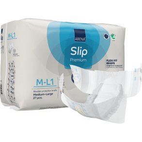 Tapeble, ABENA Slip Premium Flexi Fit, M-L1, lysebl� farvekode