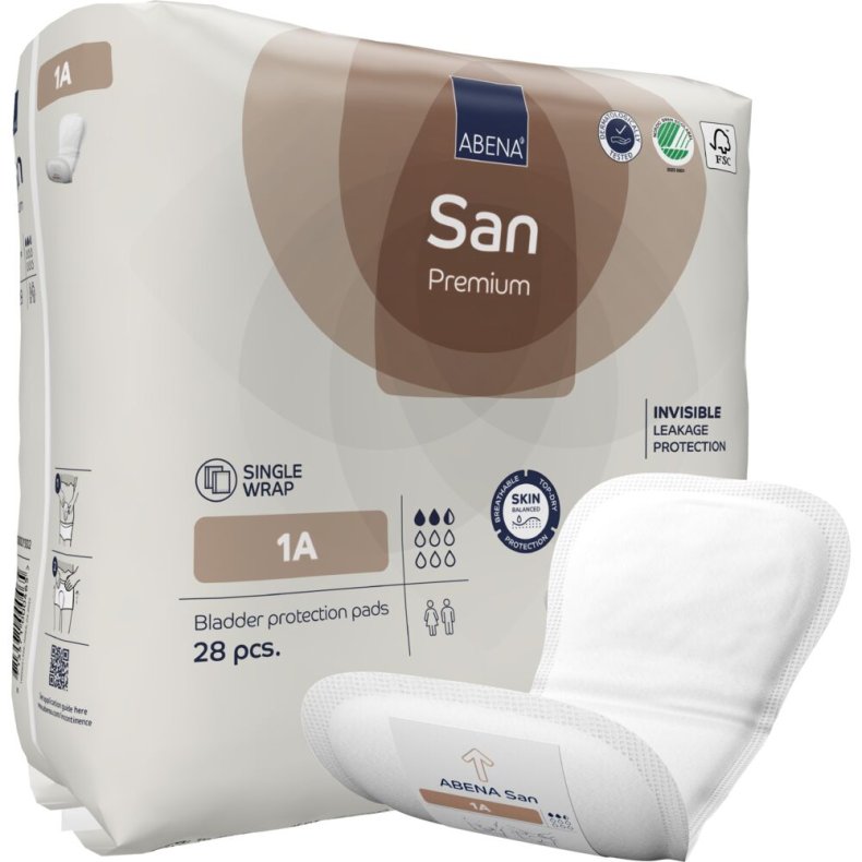 �ben ble, ABENA San Premium, 1A, brun farvekode, med silikonepapir