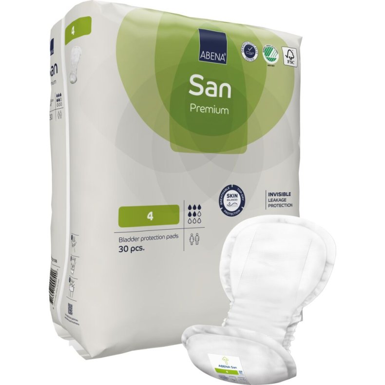 �ben ble, ABENA San Premium, 4, lysegr�n farvekode, med silikonepapir