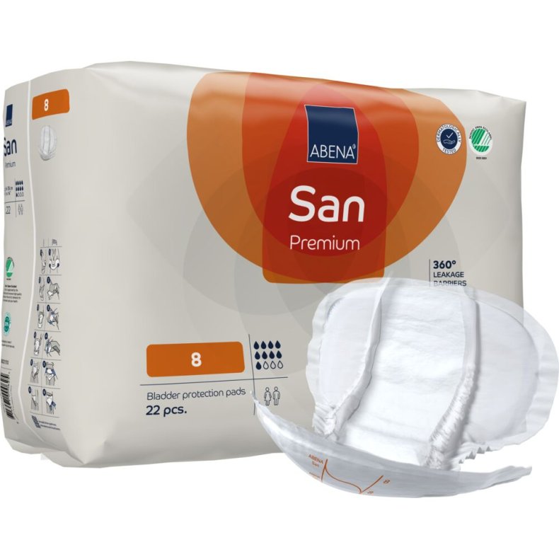�ben ble, ABENA San Premium, 8, orange farvekode