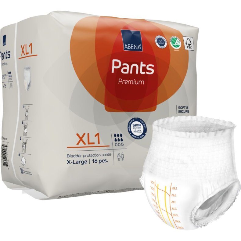 Bukseble, ABENA Pants Premium, XL1, orange farvekode