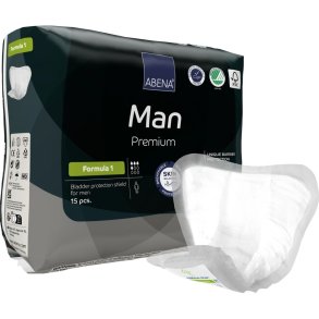 Herrebind, ABENA Man Premium, Formula 1, gr�, gr�n farvekode, med silikonepapir