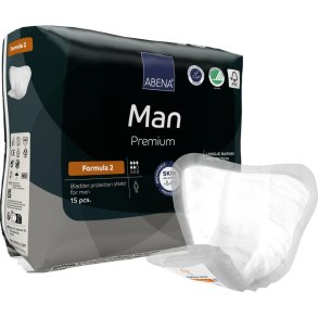 Herrebind, ABENA Man Premium, Formula 2, gr�, orange farvekode, med silikonepapir
