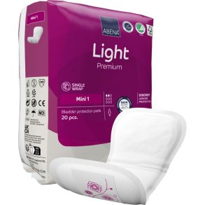 �ben ble, ABENA Light Premium, Mini 1, pink farvekode, med silikonepapir