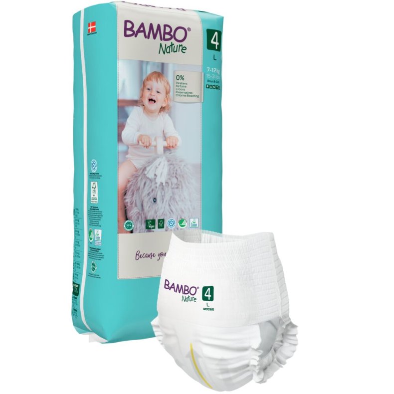 B�rneble, bukseble, milj�m�rket, Bambo Nature Pants, 4, tall pack, (Tall), 7-12 kg