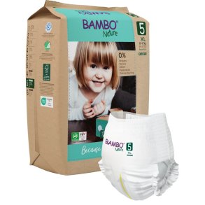 B�rneble, bukseble, milj�m�rket, Bambo Nature Pants, 5, papirspose, paper bag, 11-17 kg
