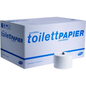 Toiletpapir, Hagleitner, 3-lags, 67,2m x 9,8cm, �13,9cm, hvid, blandingsfibre, system