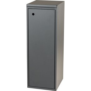 Affaldsspand, Tina Trolleys, gr�, pulverlakeret st�l, 60 l, med lukket l�g, forberedt til v�gmontering *Denne vare tages ikke retur*