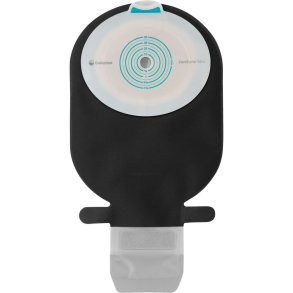 Ileostomipose, SenSura Mio, Midi, sort, 10-45 mm, 1-dels, t�mbar, opklipbar, vindue *Denne vare tages ikke retur*