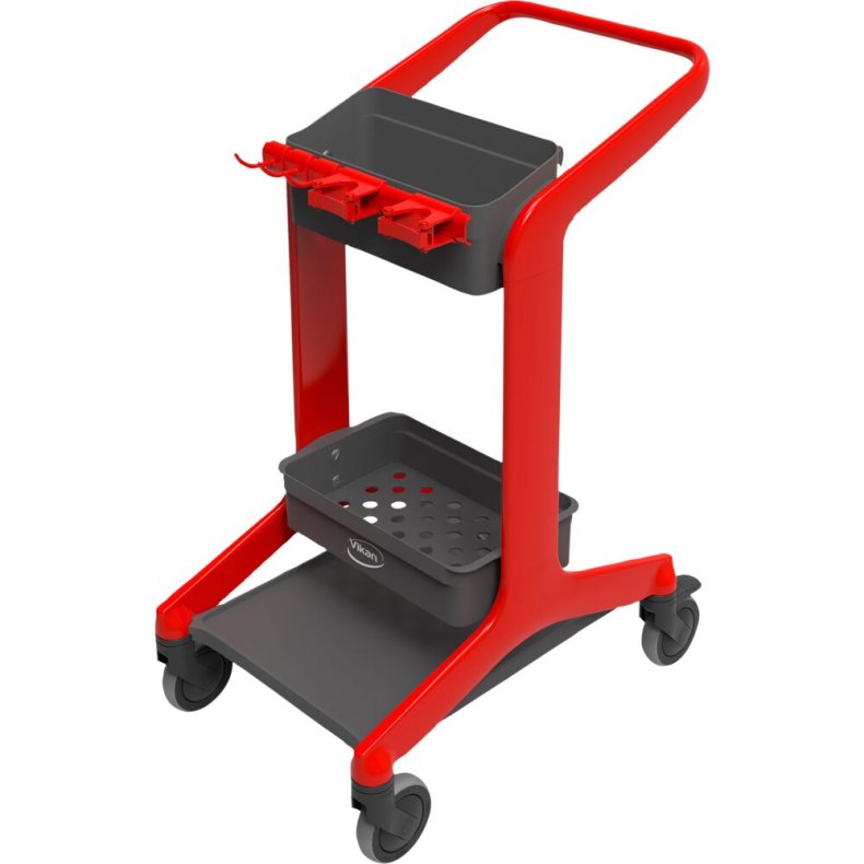 Reng�ringsvogn, Vikan HyGo, 780mm, r�d, usamlet *Denne vare tages ikke retur*