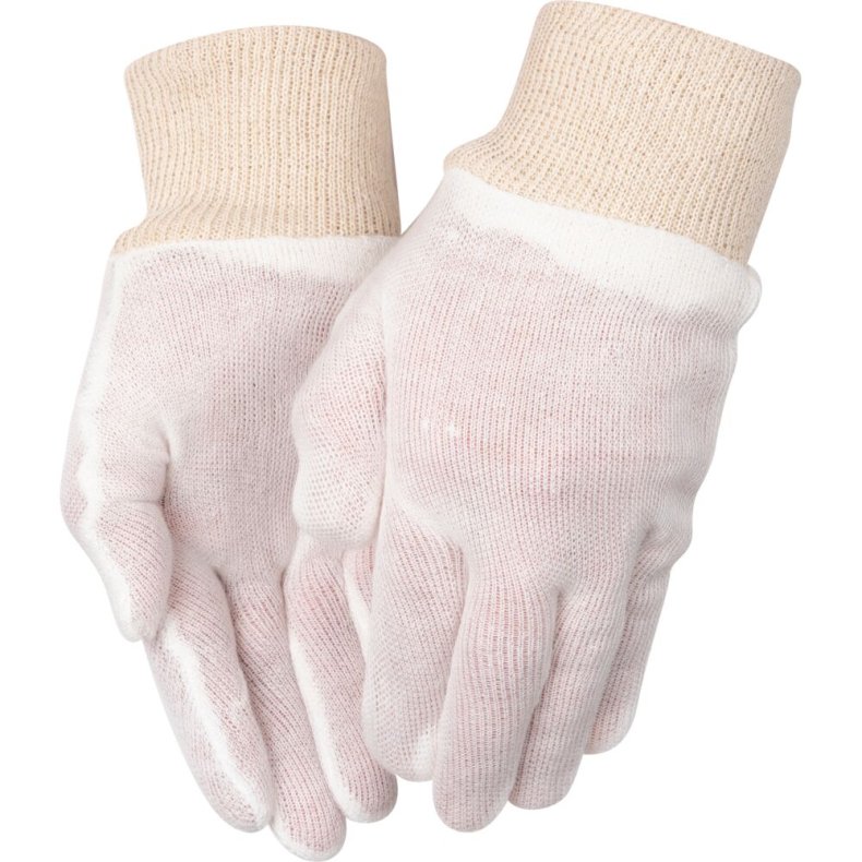 Tekstil handske, ABENA, 10, nature, bomuld/polyester, med manchet, interlock