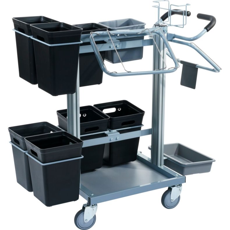 Affaldsvogn, Tina Trolleys, s�lv, til kildesortering *Denne vare tages ikke retur*