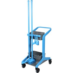 Reng�ringsvogn, Vikan HyGo, 780mm, bl�, usamlet, startpakke med tilbeh�r *Denne vare tages ikke retur*