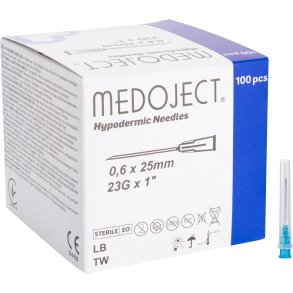 Kanyle, Medoject, bl�, 23G, 1