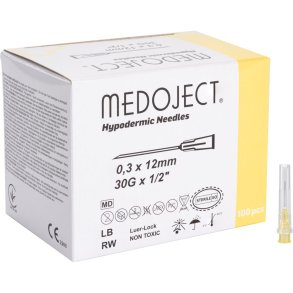 Kanyle, Medoject, gul, 30G, 1 1/2