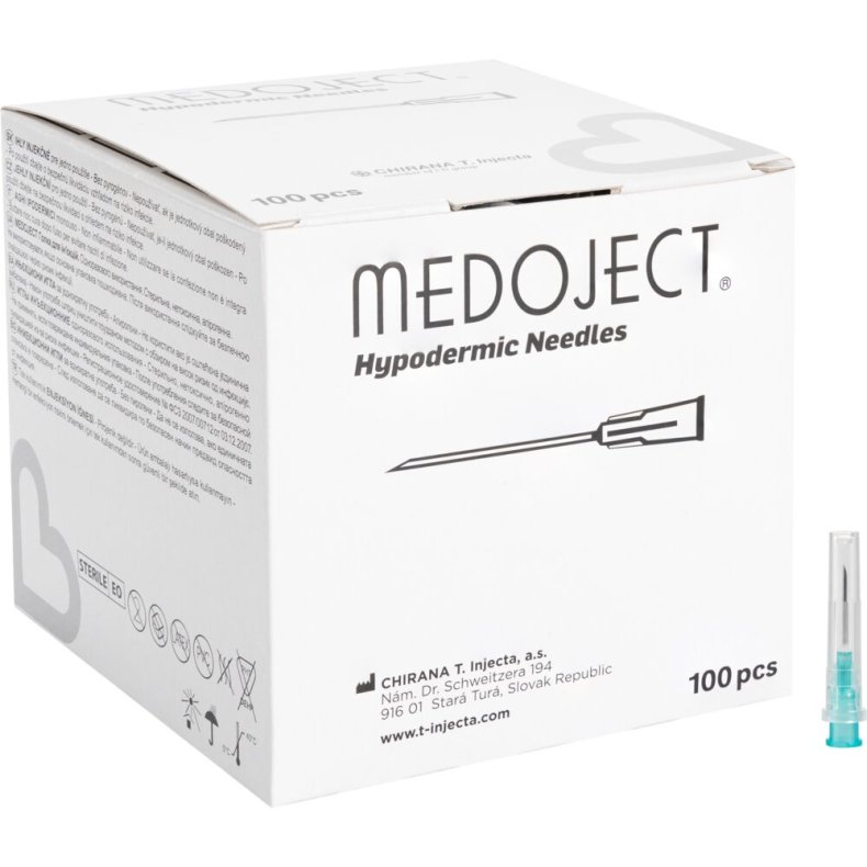 Kanyle, Medoject, mintbl�, 21G, 1 5/8*, 0,8x16mm, steril, engangs *Denne vare tages ikke retur*