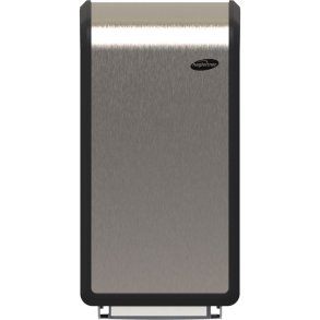 Dispenser, Hagleitner, 16,7x17,9x32,9cm, gr�, rustfrit st�l, til 2 toiletruller, hybrid
