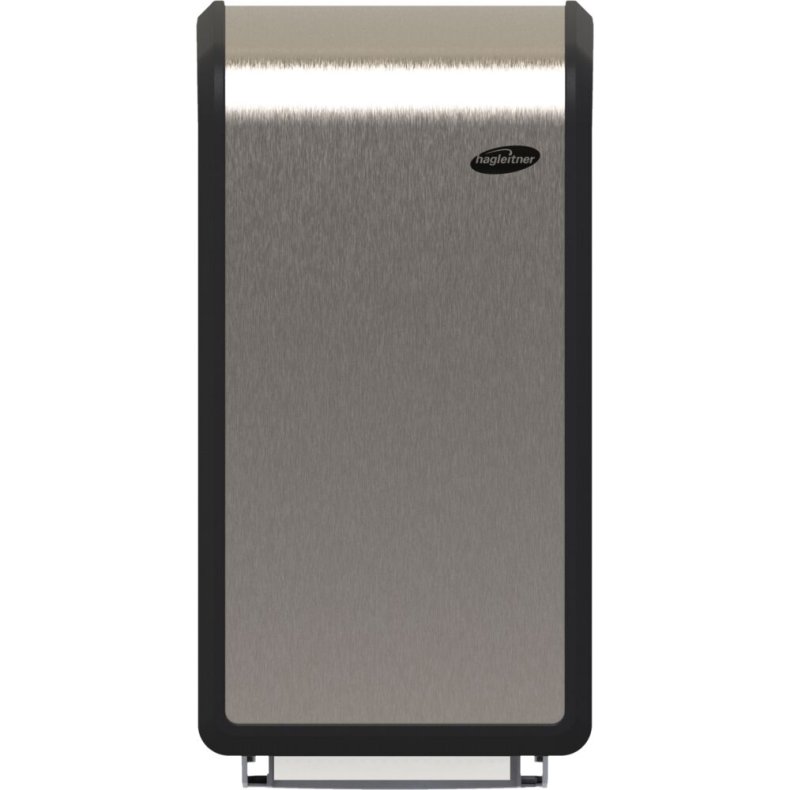 Dispenser, Hagleitner, 16,7x17,9x32,9cm, gr�, rustfrit st�l, til 2 toiletruller, hybrid