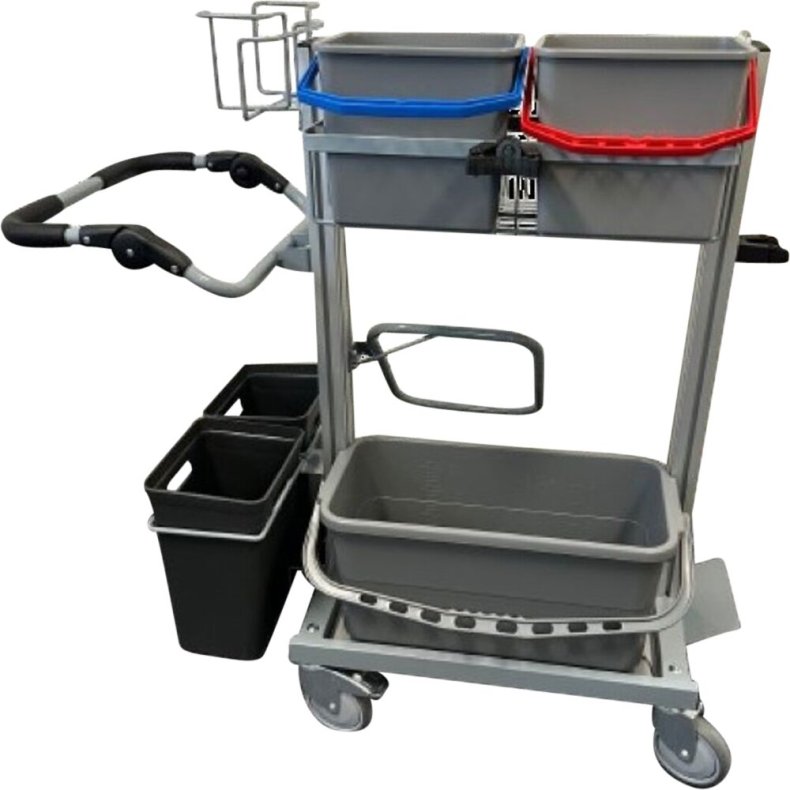 Reng�ringsvogn, Tina Trolleys, Exclusive, 110x56x111cm, aluminium/st�l, mellem, standard