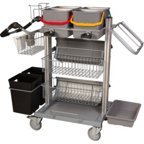 Reng�ringsvogn, Tina Trolleys, Exclusive, 126,5x67x116,5cm, gr�, aluminium/st�l, stor, standard *Denne vare tages ikke retur*