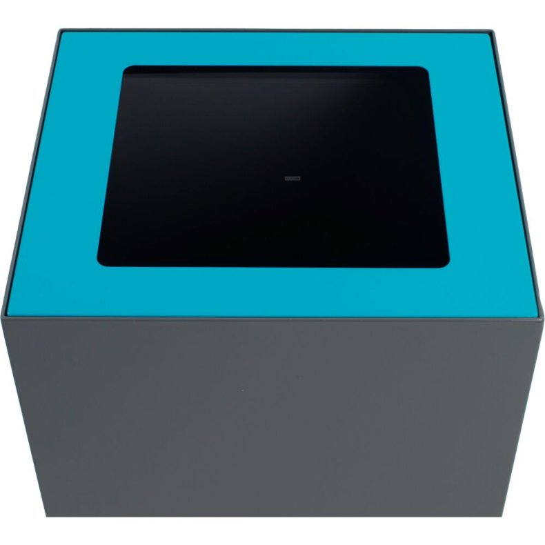 Topindsats, V-Part, bl�, pulverlakeret st�l, �bent indkast, til modulopbygget serie, 85 og 90 liter *Denne vare tages ikke retur*
