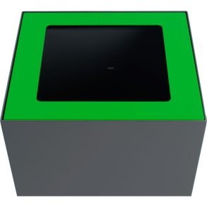 Topindsats, V-Part, gr�n, pulverlakeret st�l, �bent indkast, til modulopbygget serie, 85 og 90 liter *Denne vare tages ikke retur*